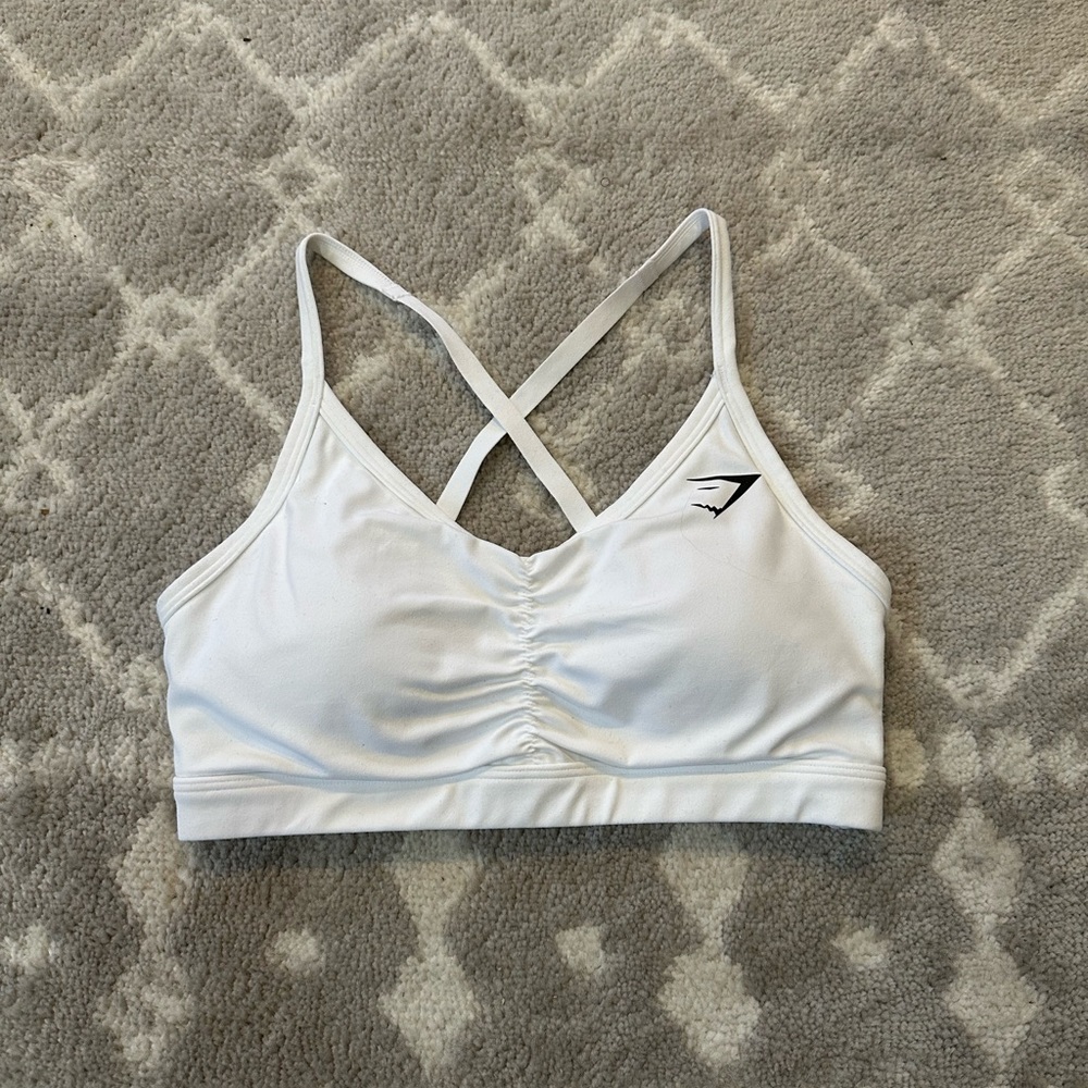 Gymshark Rouched Training Bra White
